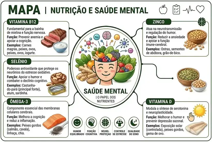 Mapa mental de Nutrição e Saúde Mental
