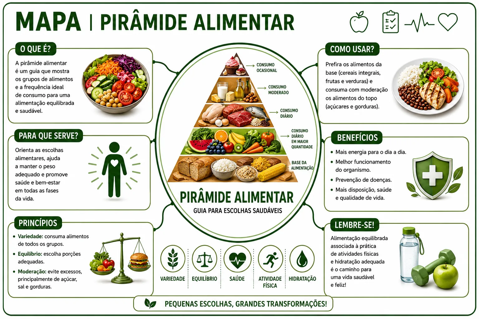 Mapa mental de Pirâmide Alimentar