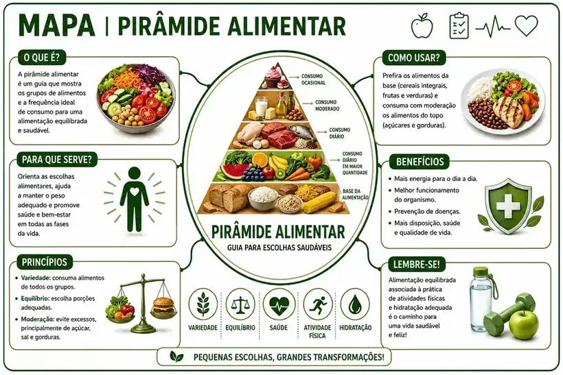 Mapa mental de Pirâmide Alimentar